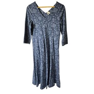 Pact | Dresses | Pact Dress Womens Size Medium Floral Blue Fit Flare Tulip  Organic Cotton | Poshmark